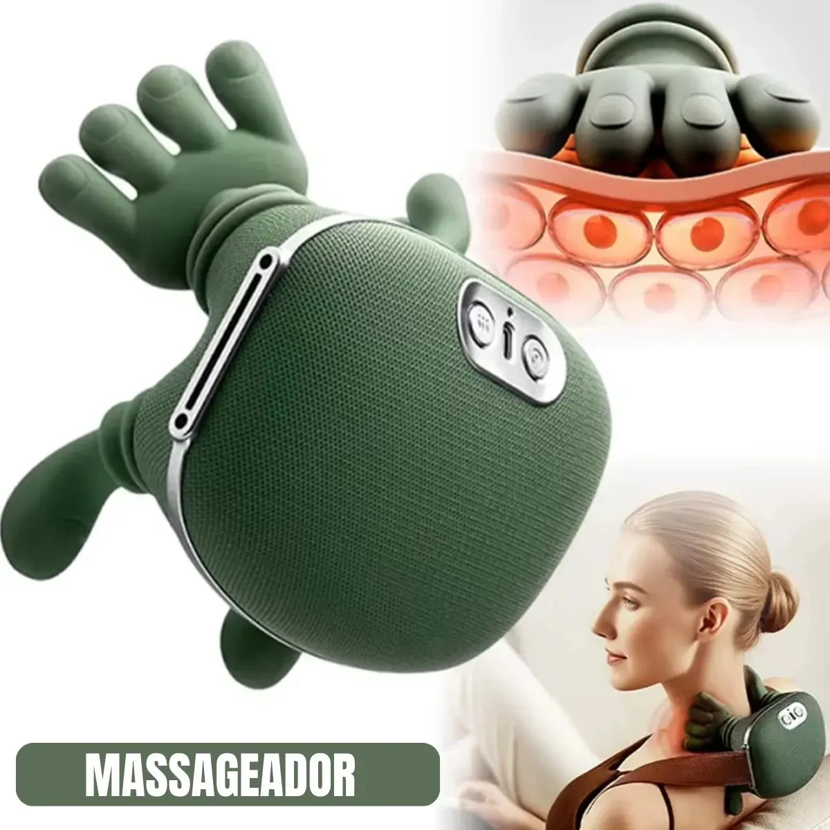Massageador Portátil Shiatsu Epsilon EPS-5122 Bivolt com Calor