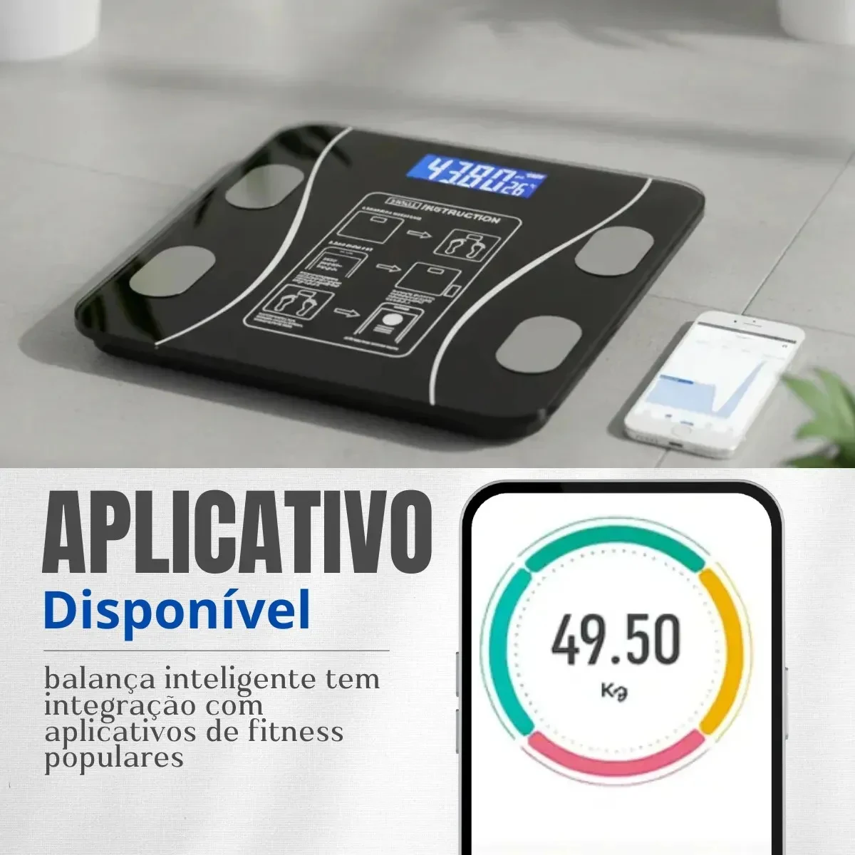 Balança de Bioimpedância Bluetooth Epsilon EPS-6905 180 kg