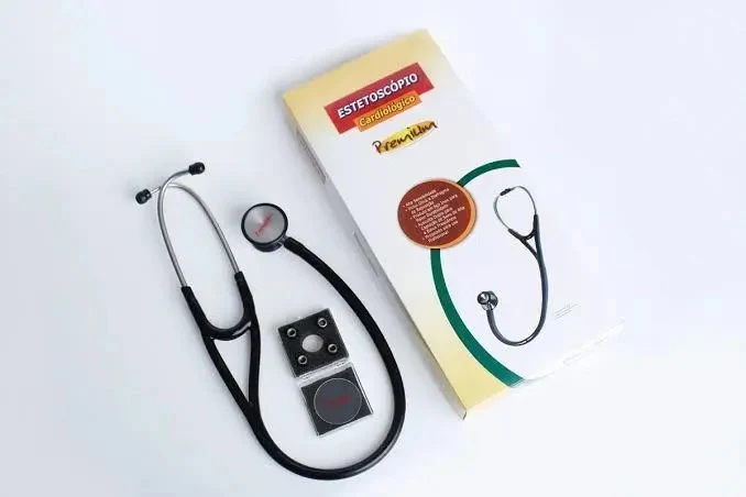 Estetoscópio Premium Estcard Cardiológico Duplo Preto