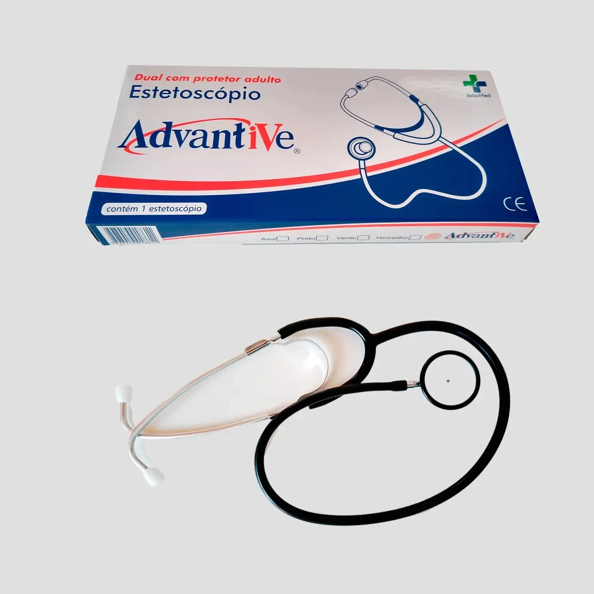 Estetoscópio Advantive Dual Adulto Preto com Protetor Térmico