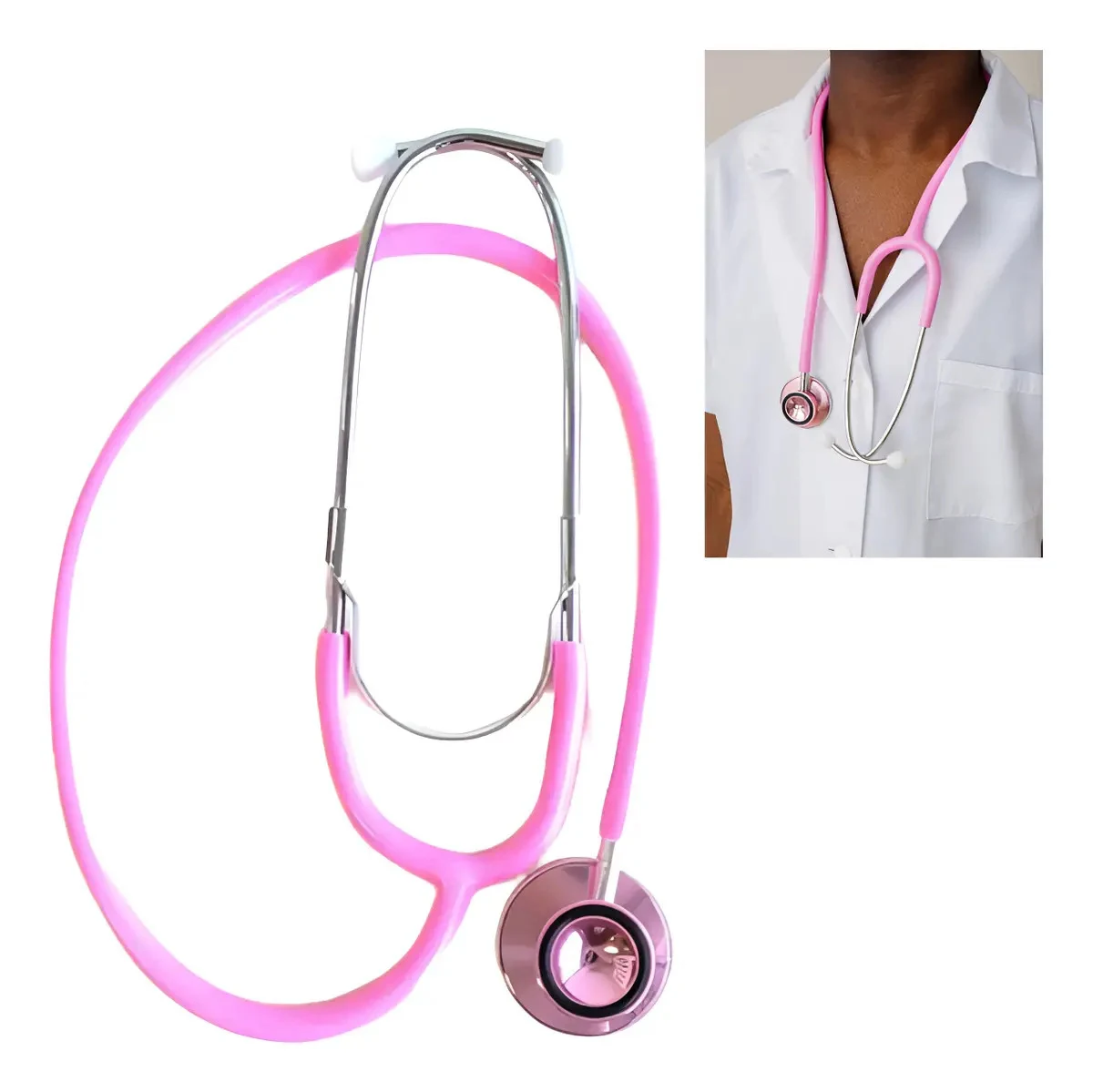 Estetoscópio Bioland E100D Duplo Adulto e Infantil Rosa Pink