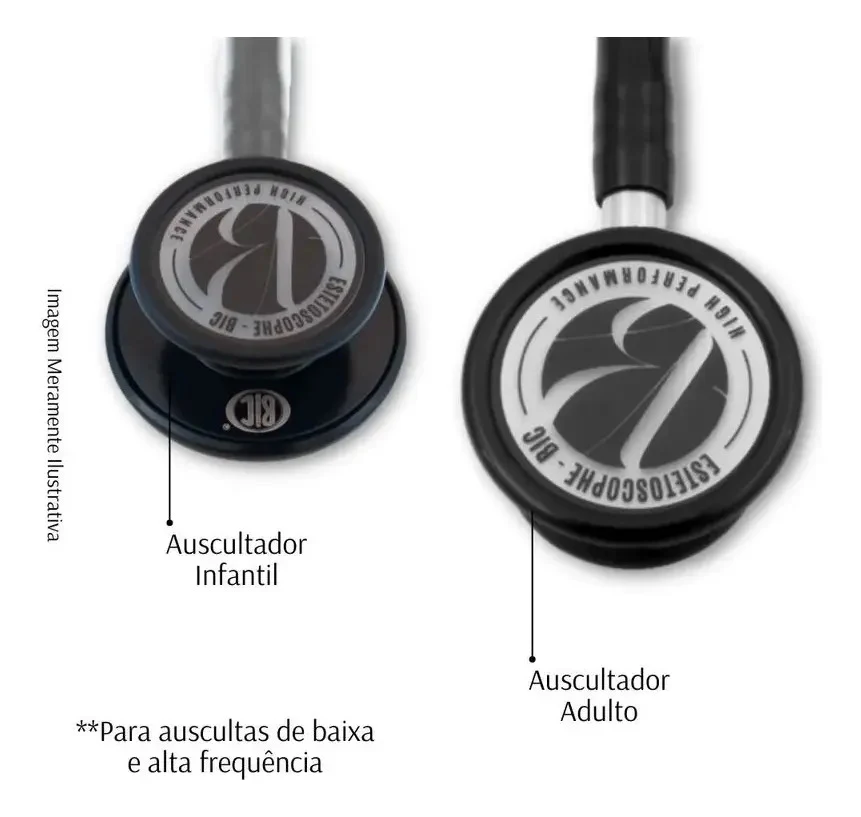 Estetoscópio BIC Eternity Inox Adulto e Pediátrico Branco Gold
