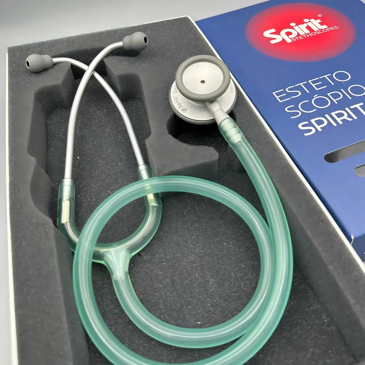 Estetoscópio MD Spirit Pro-Lite Adulto Verde Transparente