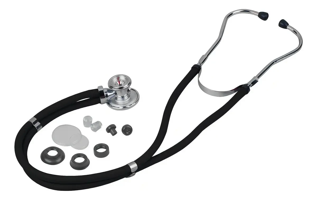 Estetoscópio Premium Rappaport Preto Adulto e Pediátrico