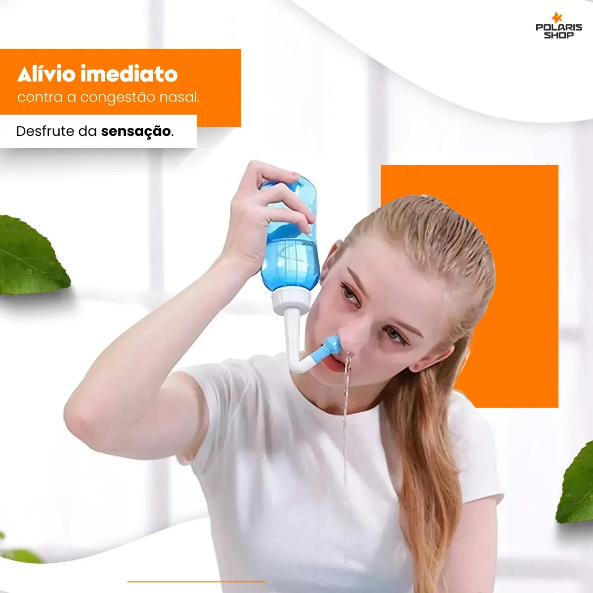 Frasco Higienizador Nasal Polaris Shop 300 mL com 2 Bicos