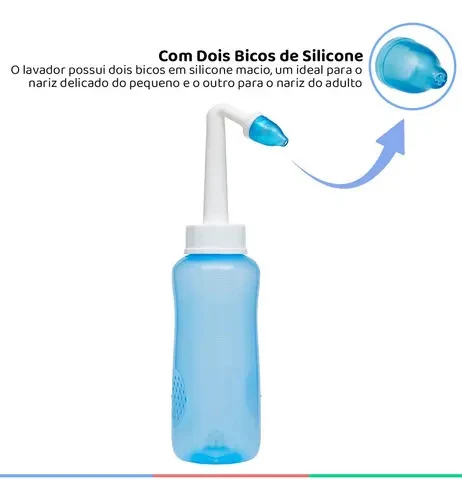 Lavador Nasal de Silicone Buba 300 mL com 2 Bicos