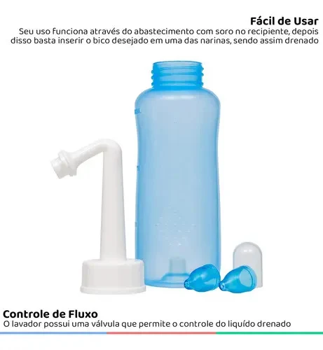 Lavador Nasal de Silicone Buba 300 mL com 2 Bicos
