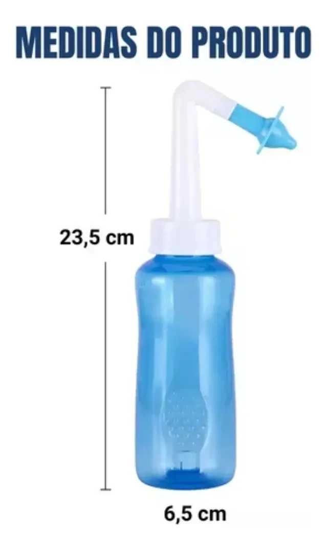 Higienizador Nasal Ergonômico 300 mL Azul com 2 Bicos
