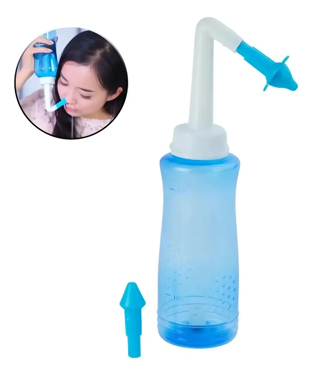 Higienizador Nasal Ergonômico 300 mL Azul com 2 Bicos
