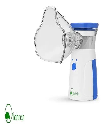 Inalador Nebulizador Portátil Bahrein Mesh USB/Pilha Azul Bivolt