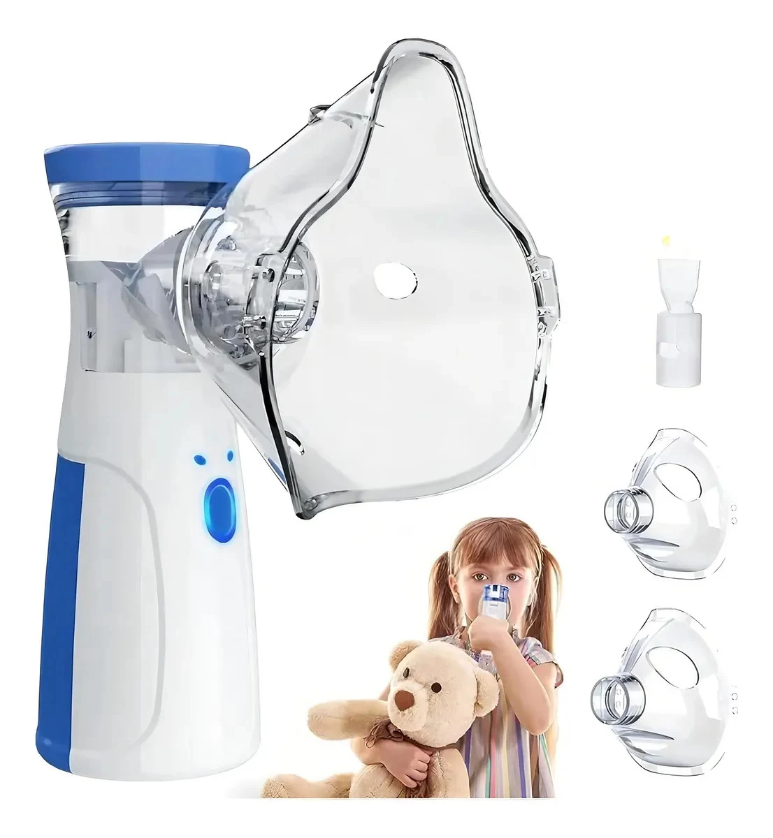 Inalador Nebulizador Portátil Mesh Sem Fio Silencioso Branco Compacto Mesh Bivolt