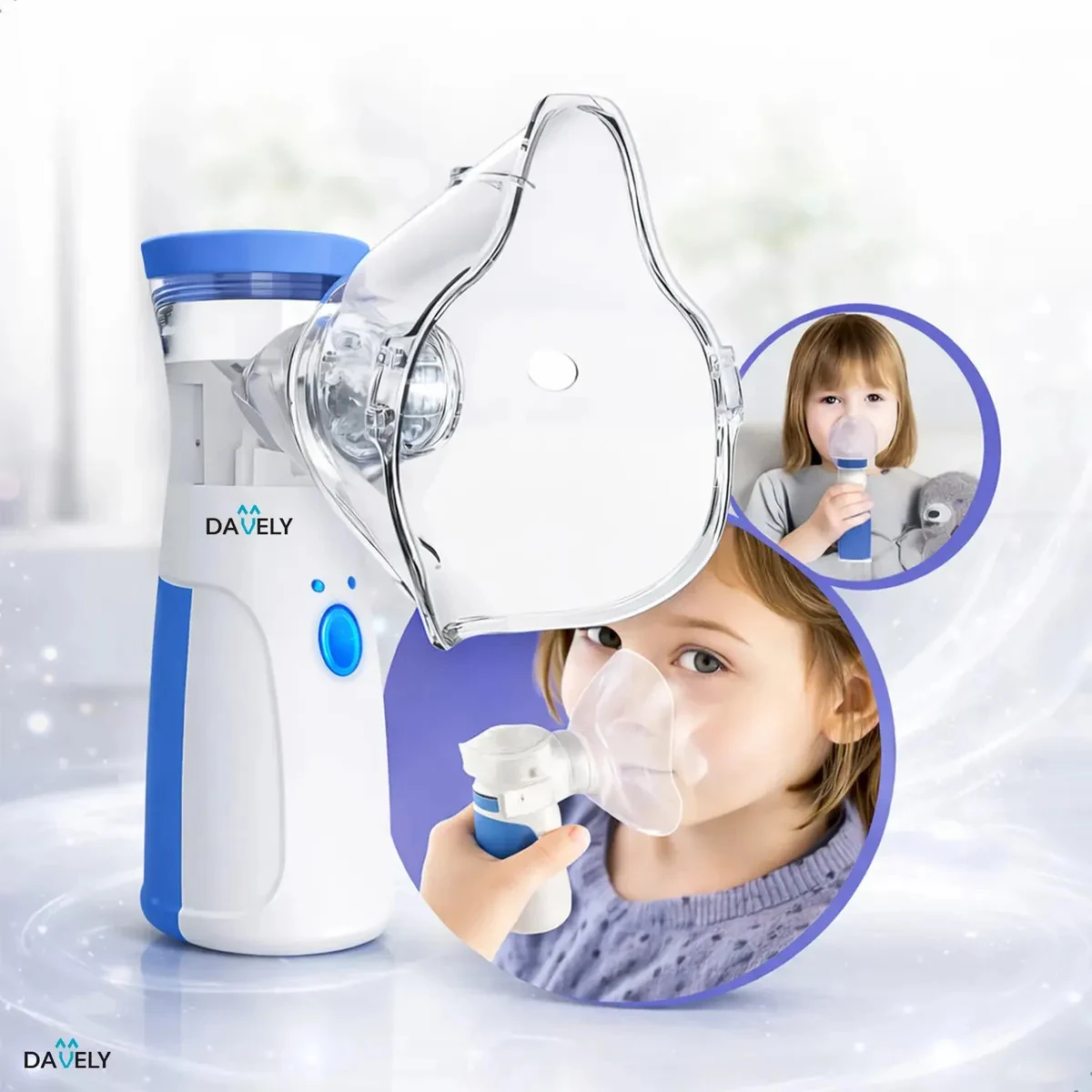 Inalador Nebulizador Portátil Mesh Sem Fio Silencioso Branco Compacto Mesh Bivolt
