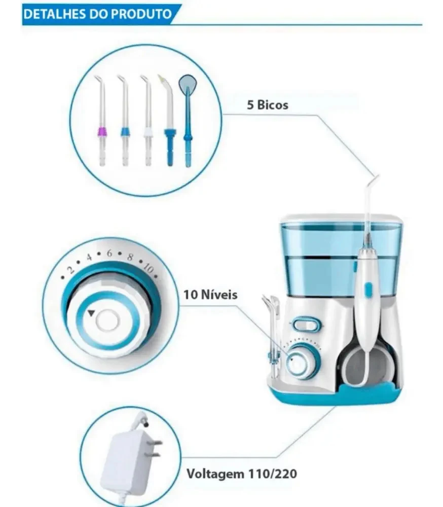 Irrigador Oral Vital Body V300 Bivolt 600 mL Verde