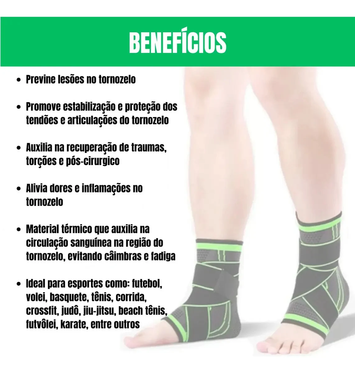 Kit com 2 Tornozeleiras Ajustáveis Sook Moon Pretas