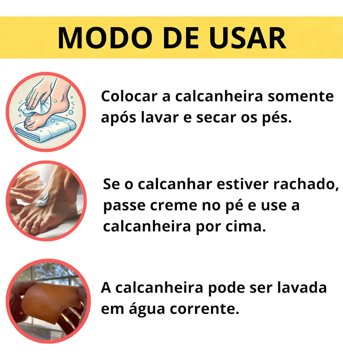 Kit com 2 Pares de Protetores de Calcanhar em Silicone PE