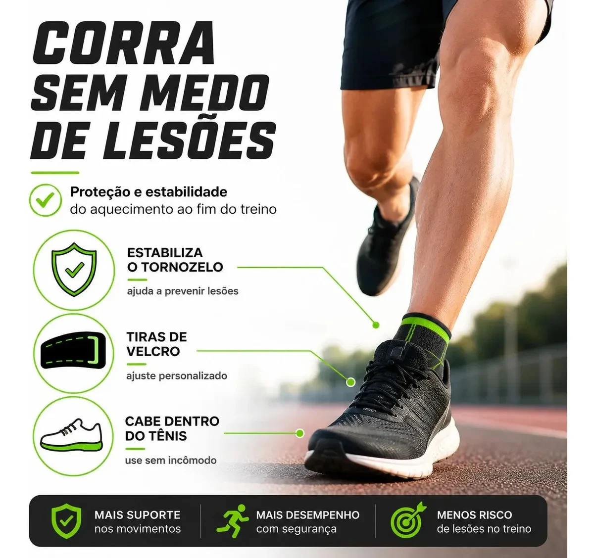 Kit 2 Tornozeleiras Sportwag com Velcro