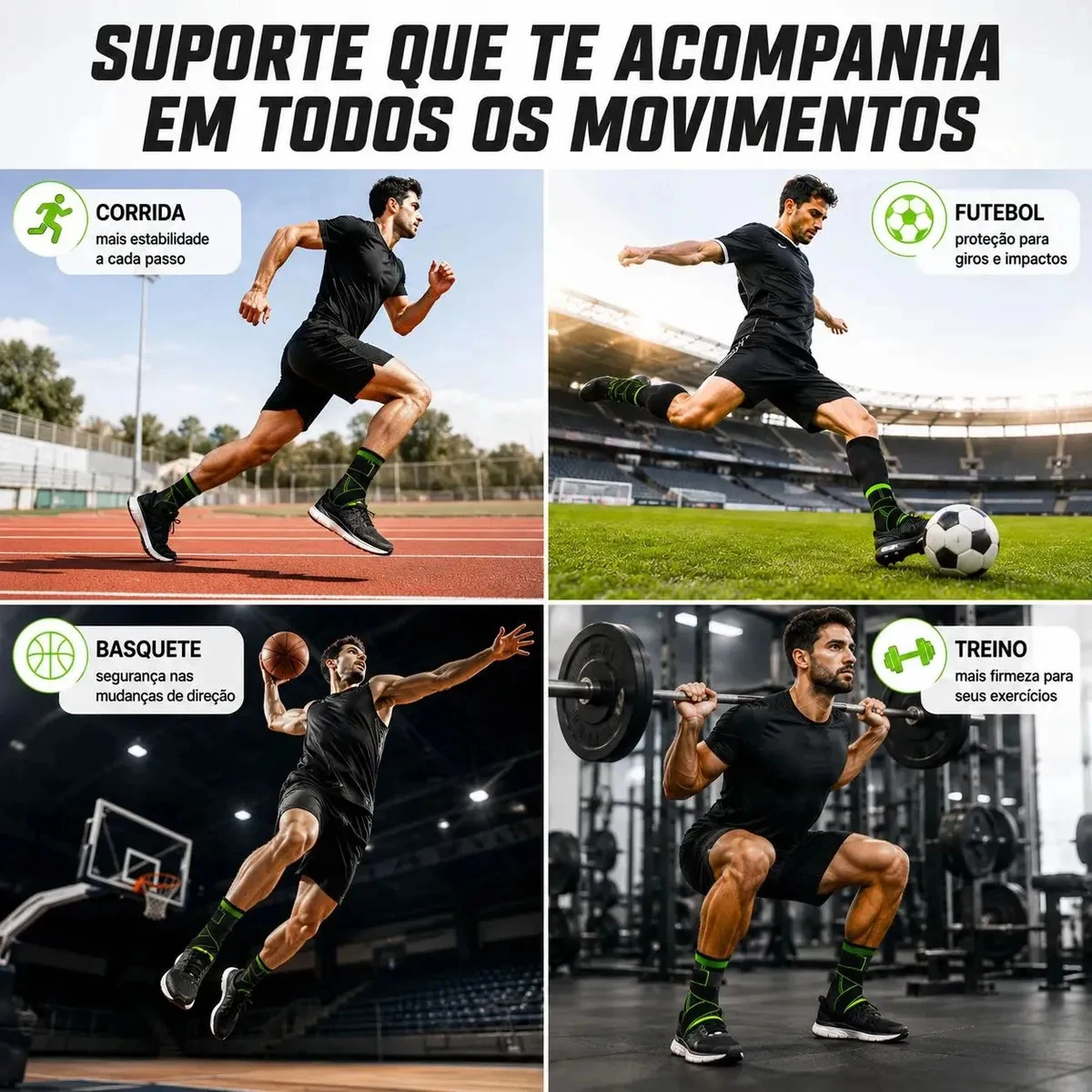 Kit 2 Tornozeleiras Sportwag com Velcro