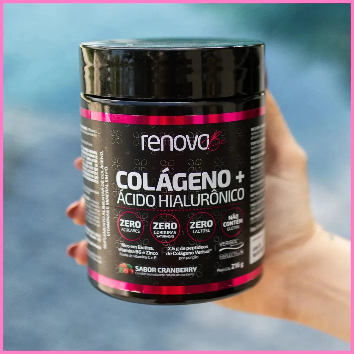 Kit 2 Colágenos Renova Be Cranberry 216 g com 2 Cremes Resveratrol Dia