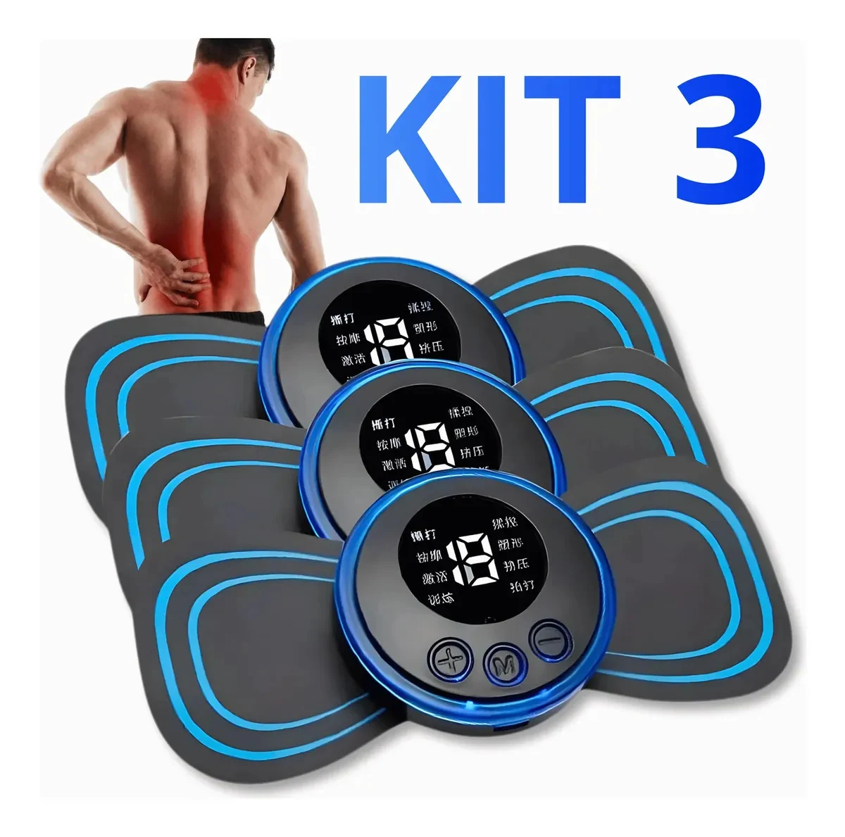 Kit 3 Massageadores Portáteis Recarregáveis Bivolt