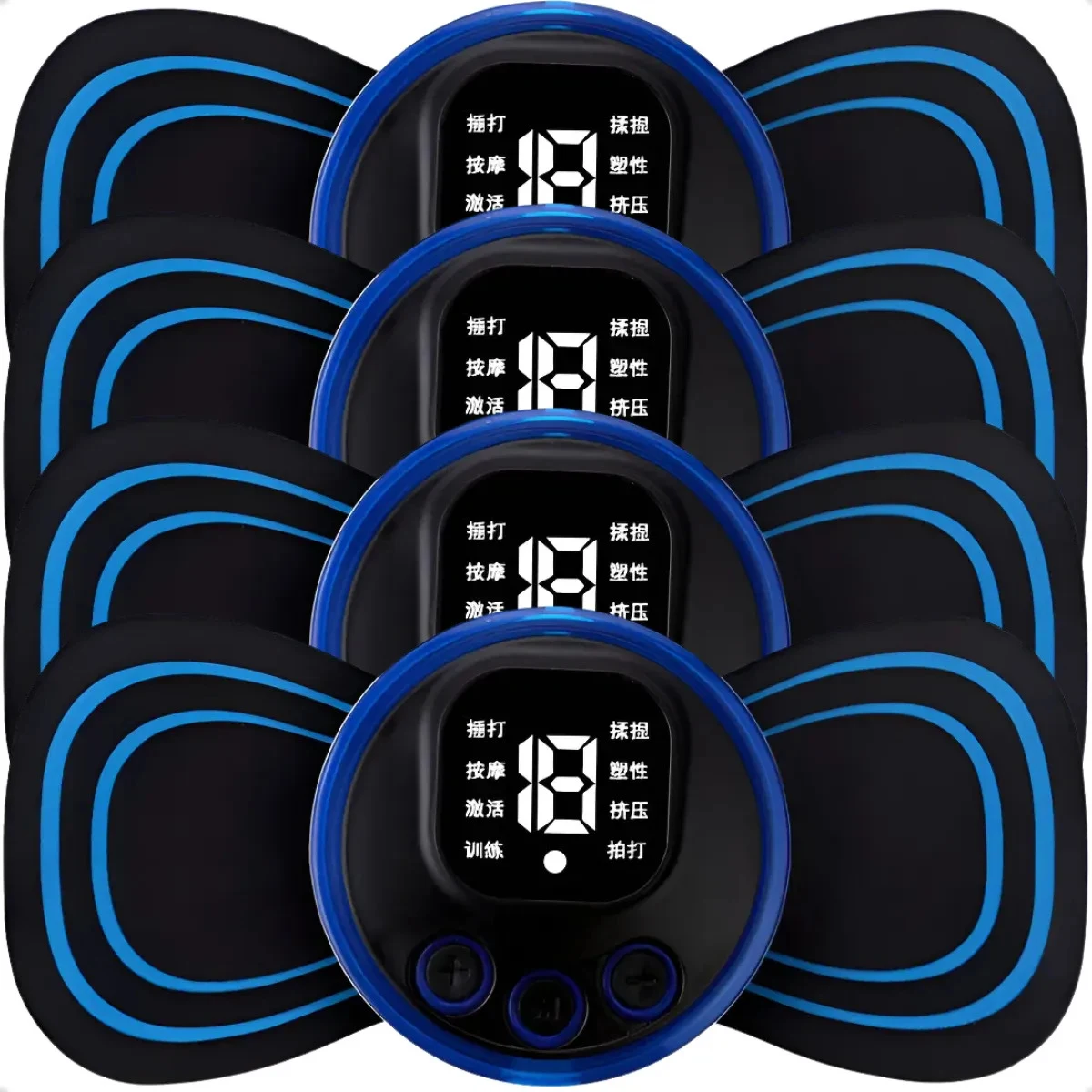 Kit 4 Massageadores Musculares EMS Recarregáveis com 19 Intensidades