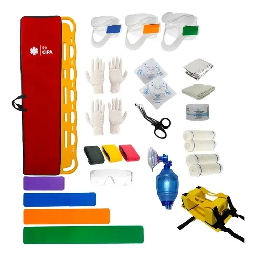 Kit Cipa C/ Prancha De Polietileno+imob.+ambu -resgate Aph Vermelho