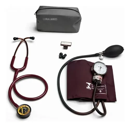 Kit Estetoscópio Eternity com Esfigmomanômetro e Bolsa Vinho