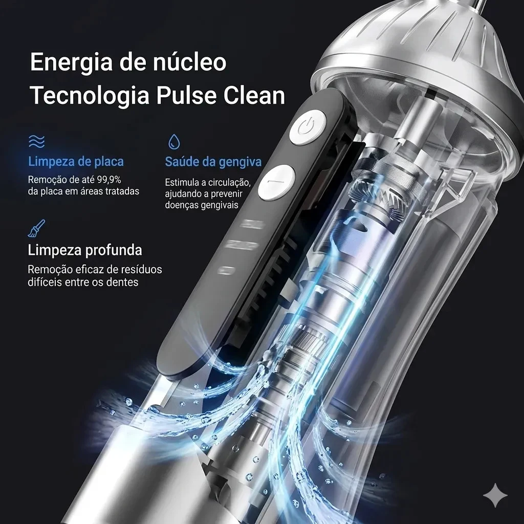 Irrigador Bucal Portátil Brashopmall 200 mL Branco