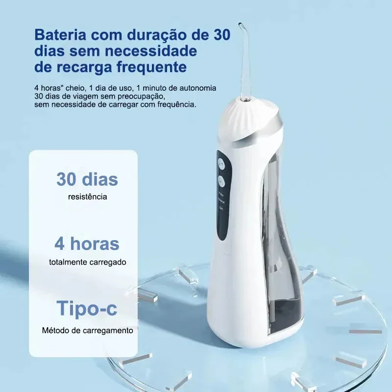Irrigador Bucal Portátil Brashopmall 200 mL Preto