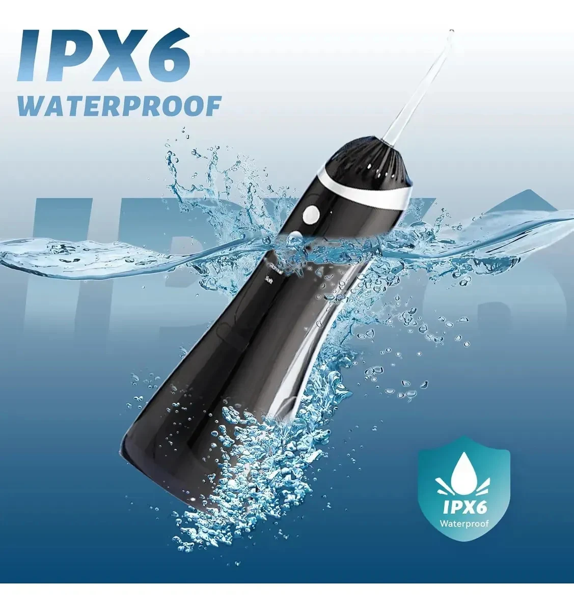 Irrigador Bucal Portátil Brashopmall 200 mL Preto