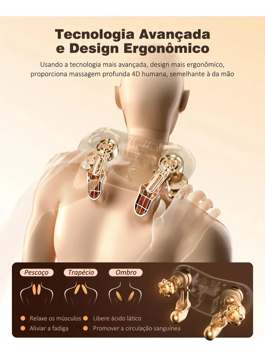 Massageador Cervical Shiatsu Knqze KNB1 para Ombros e Lombar Azul-Marinho