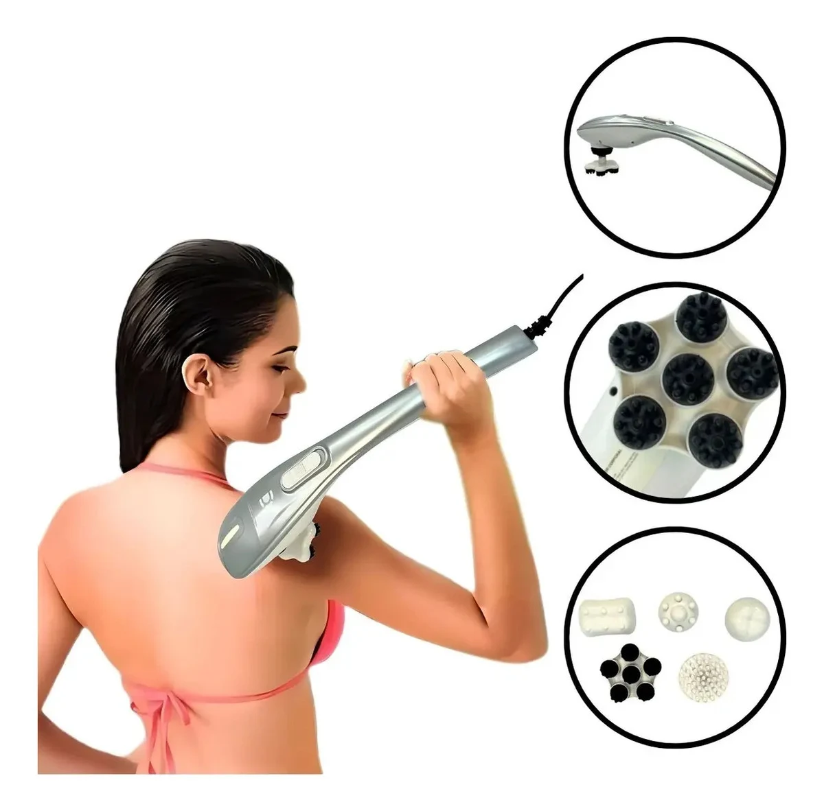 Massageador Corporal Hammer Dellamed com 5 Cabeças