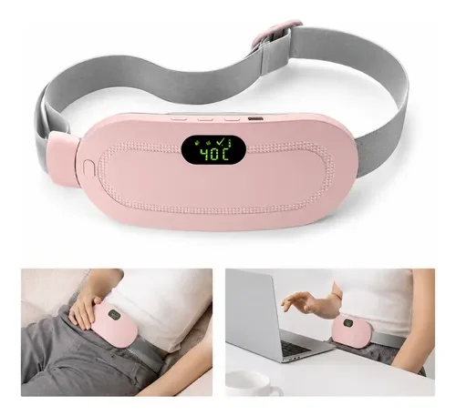 Cinta Massageadora para Cólica Menstrual com Aquecimento Bivolt Rosa
