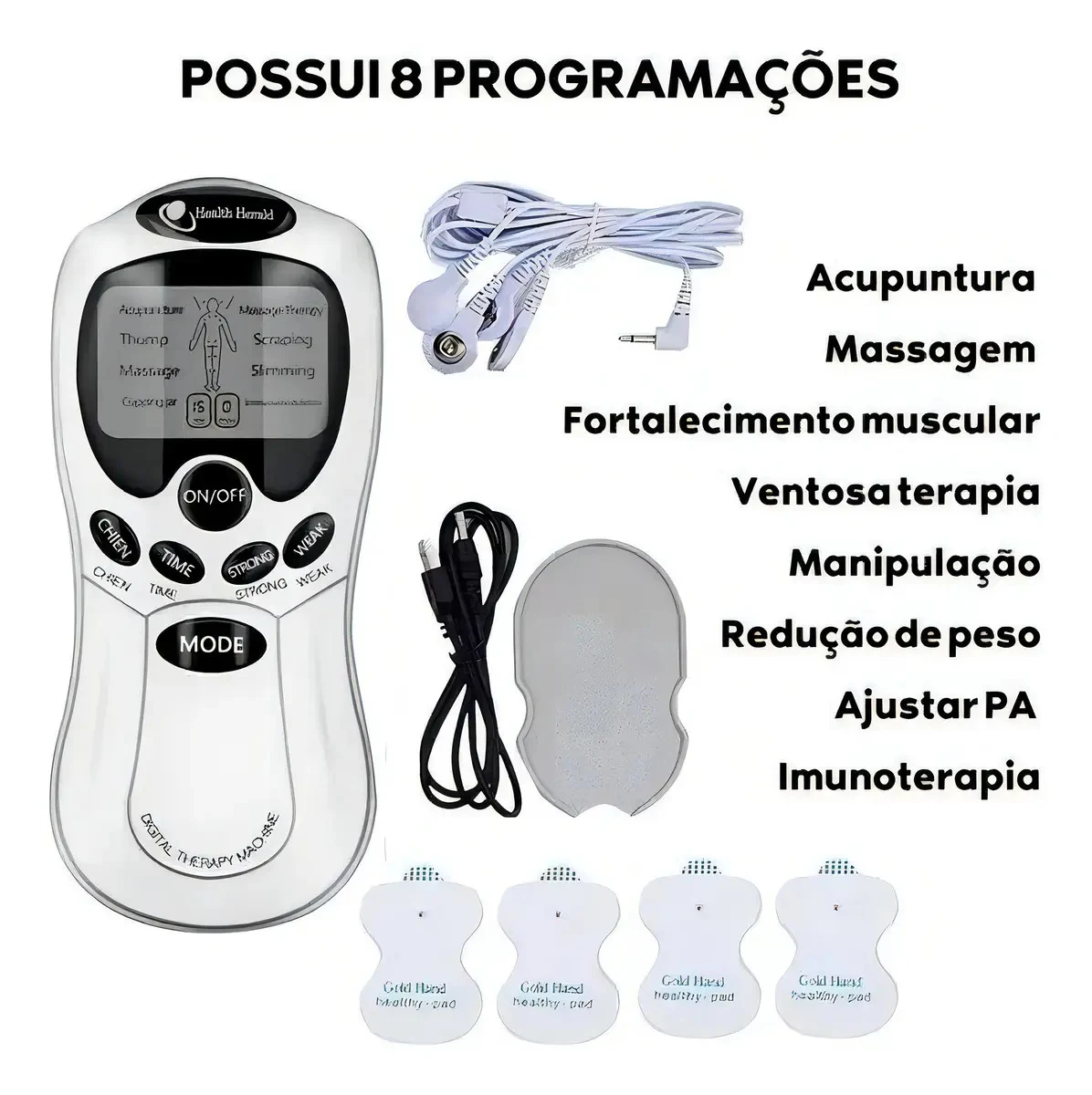 Massageador Elétrico Portátil Füssen Digital Therapy Bivolt Cinza