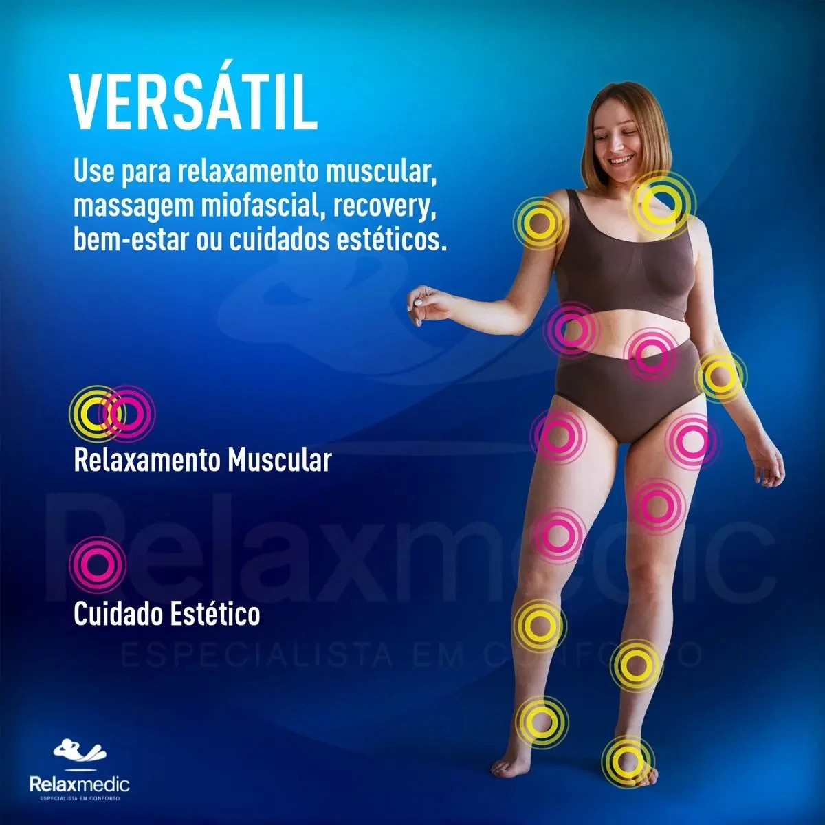 Massageador Elétrico Portátil Relaxmedic Orbit Touch Sem Fio