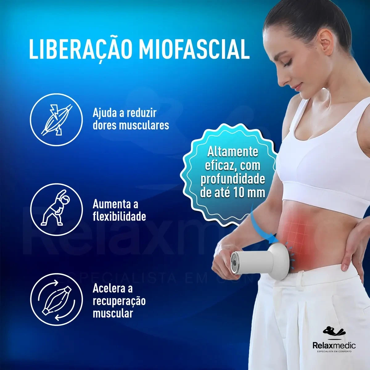 Massageador Elétrico Portátil Relaxmedic Orbit Touch Sem Fio