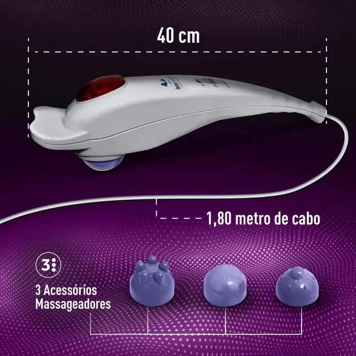 Massageador Elétrico Shiatsu Relaxmedic Hammer RM-MP8118A Cinza