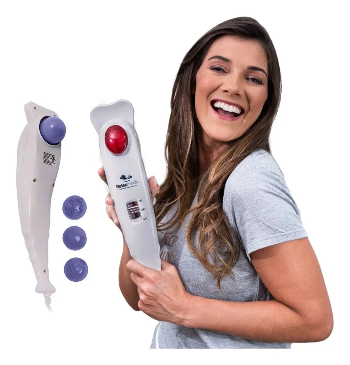 Massageador Elétrico Shiatsu Relaxmedic Hammer RM-MP8118A Cinza