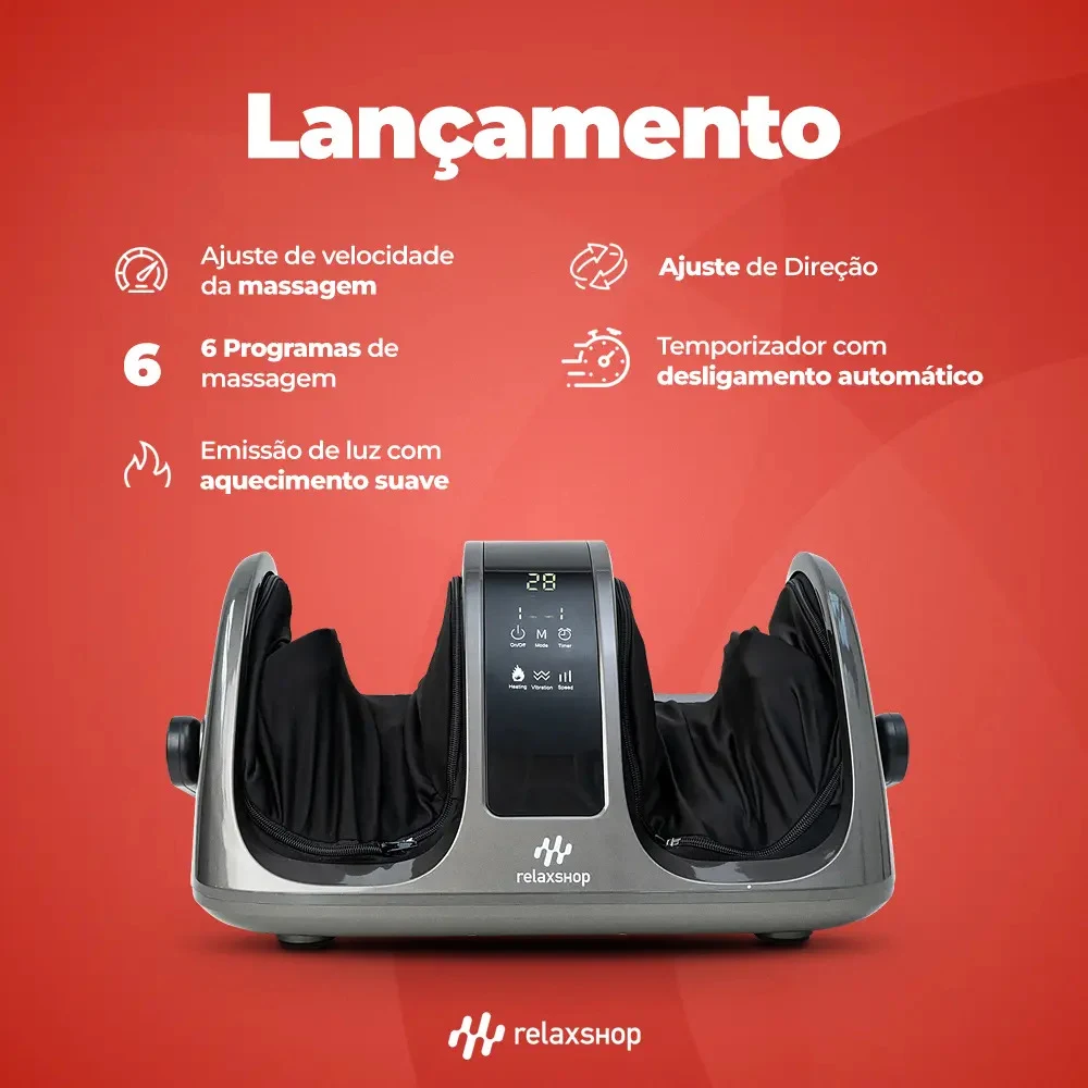 Massageador de Pernas e Pés Relaxshop Foot Massager Bivolt