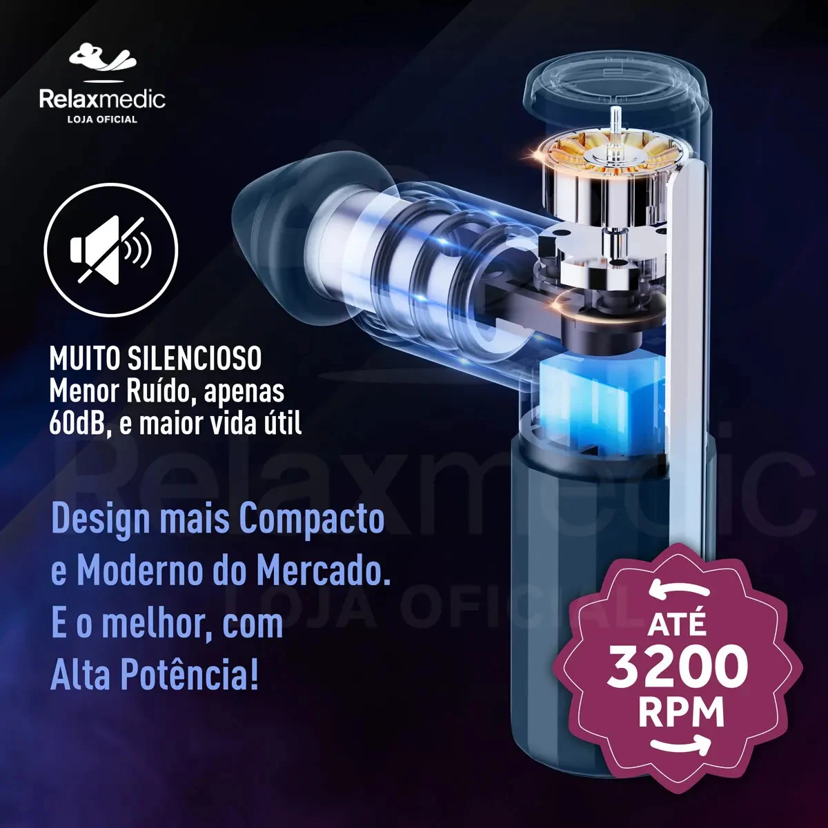 Pistola Massageadora Mini Relaxmedic Deep Therapy Azul