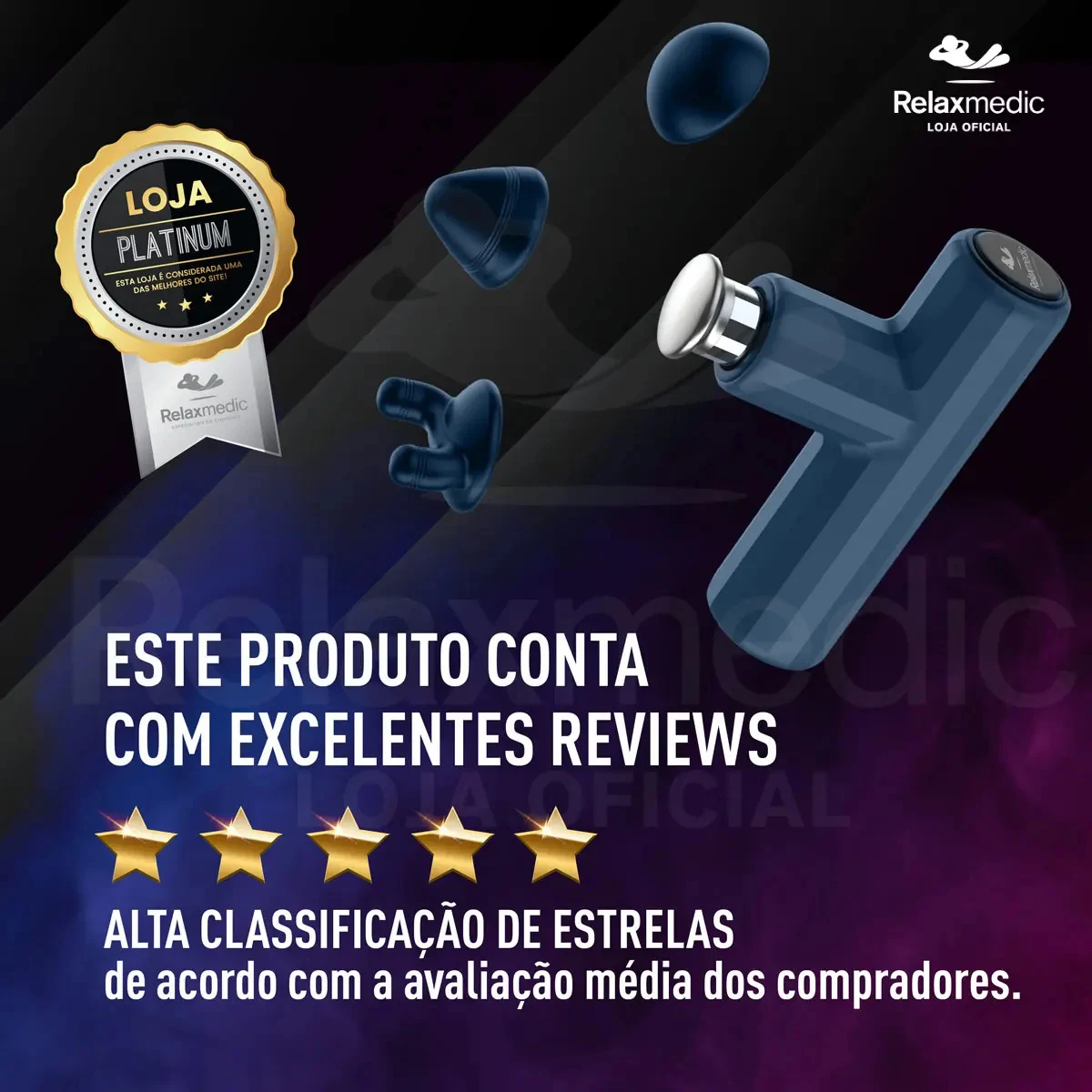 Pistola Massageadora Mini Relaxmedic Deep Therapy Azul