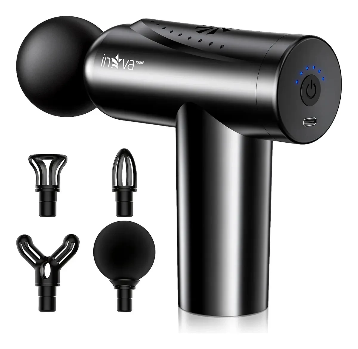 Pistola Massageadora Muscular Inova KV-780 Bivolt com 4 Cabeças