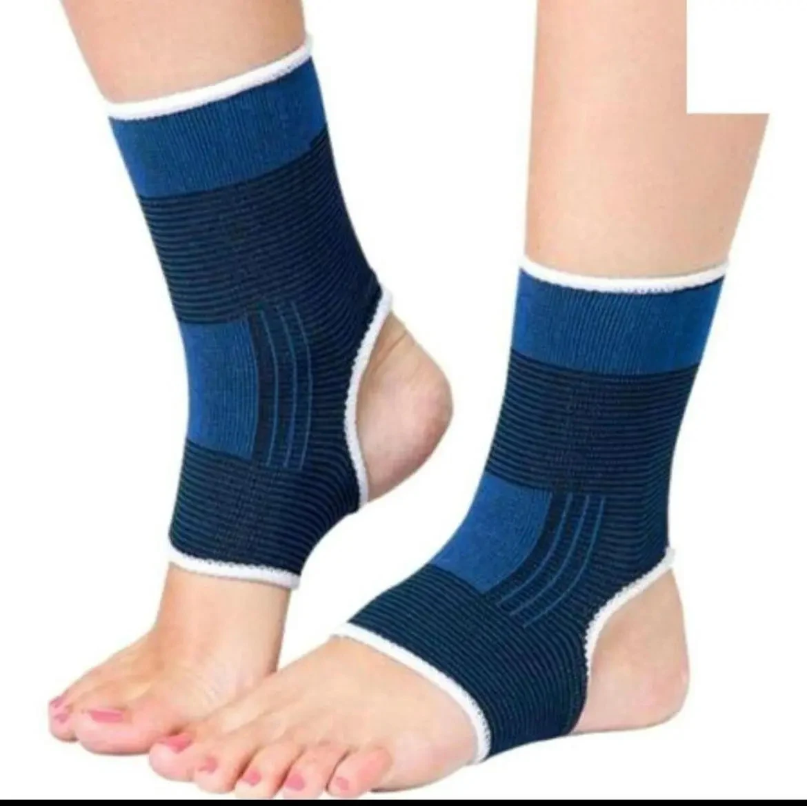 Tornozeleira Elástica Esportiva Azul – Par