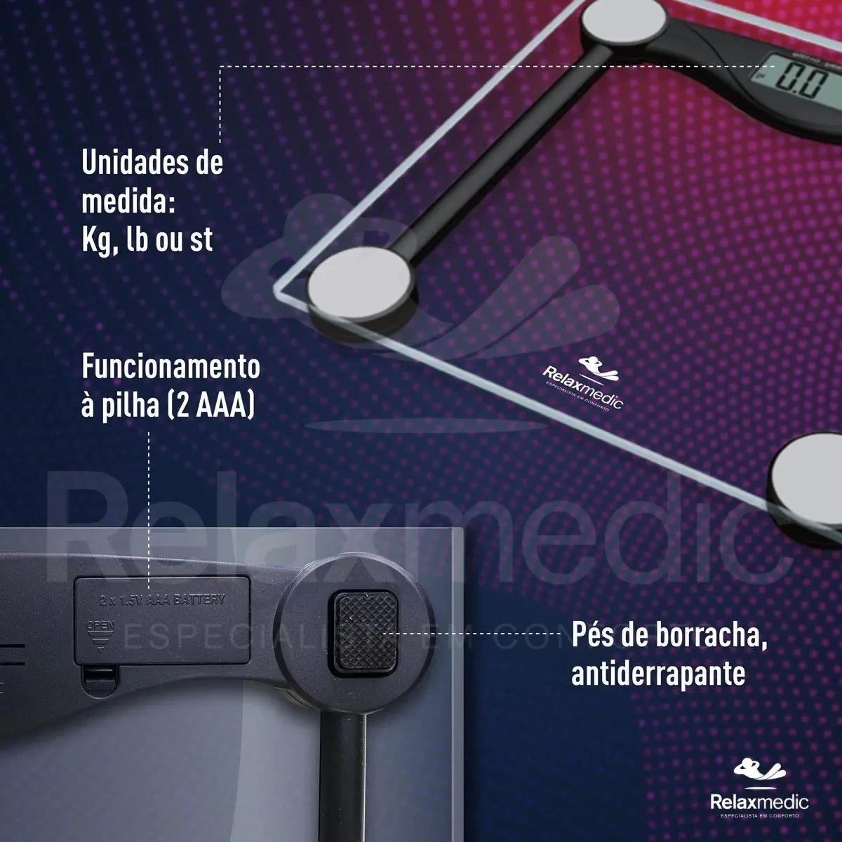 Balança Digital Relaxmedic Body Fit 180 kg