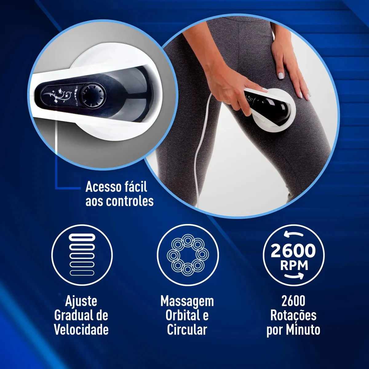 Massageador Elétrico Orbital Relaxmedic RM-MP4018A 2600 RPM Branco