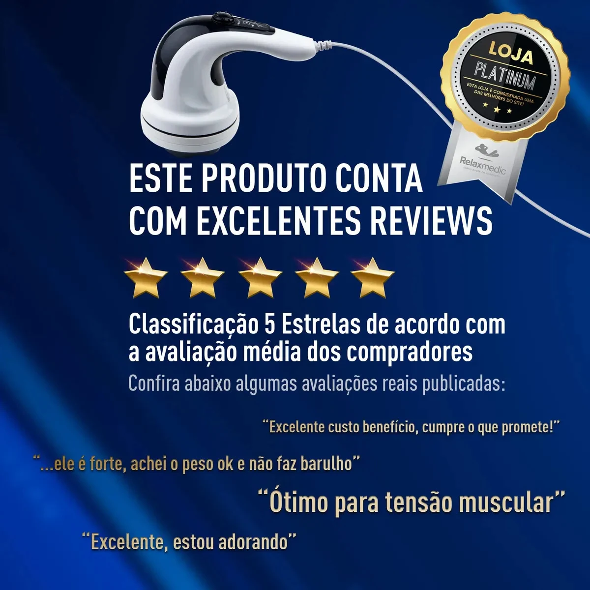 Massageador Elétrico Orbital Relaxmedic RM-MP4018A 2600 RPM Branco