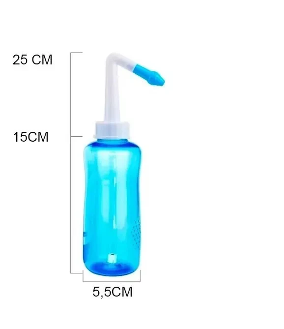 Ducha Nasal 300 mL Azul com 2 Bicos Removíveis
