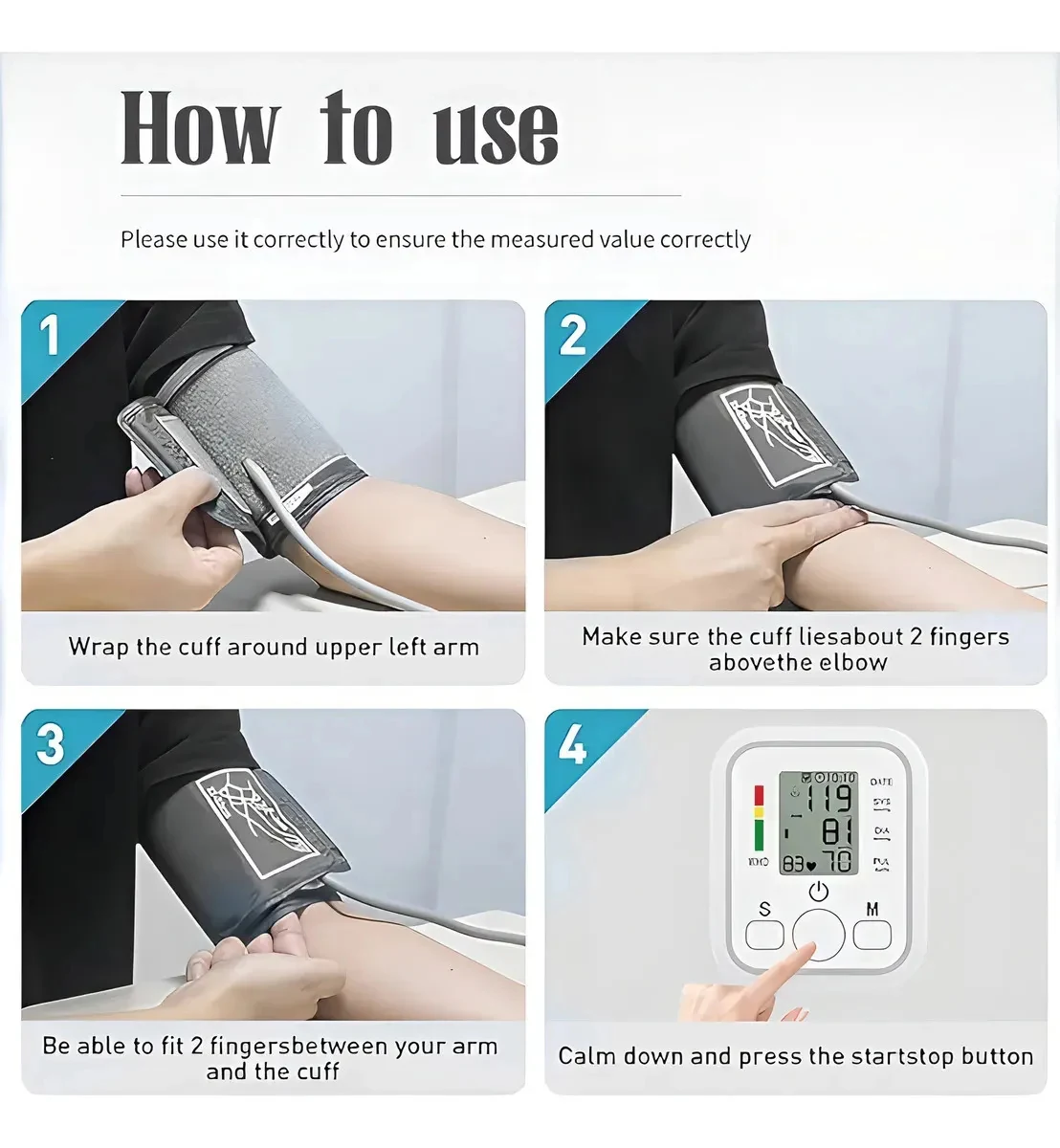 Tensiômetro Digital de Braço Automático Eskinoslog para Medir Pressão e Batimentos Cardíacos
