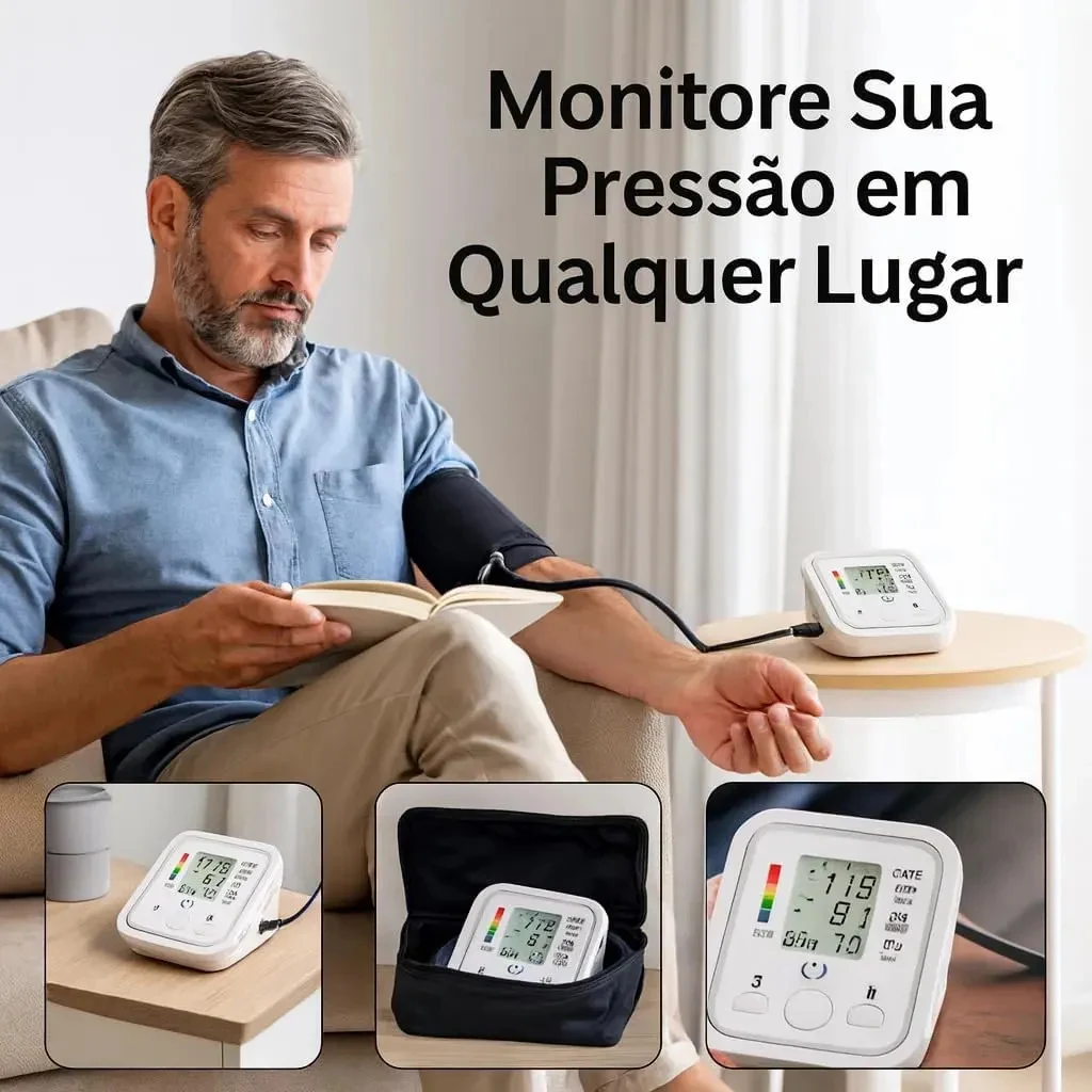 Tensiômetro Digital de Braço Automático Eskinoslog para Medir Pressão e Batimentos Cardíacos