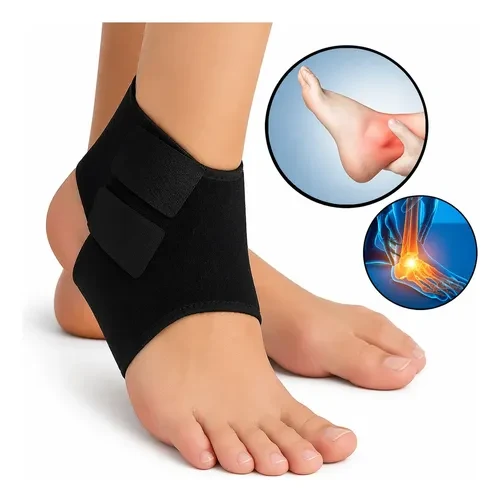 Protetor de Tornozelo em Neoprene Ajustável Preto