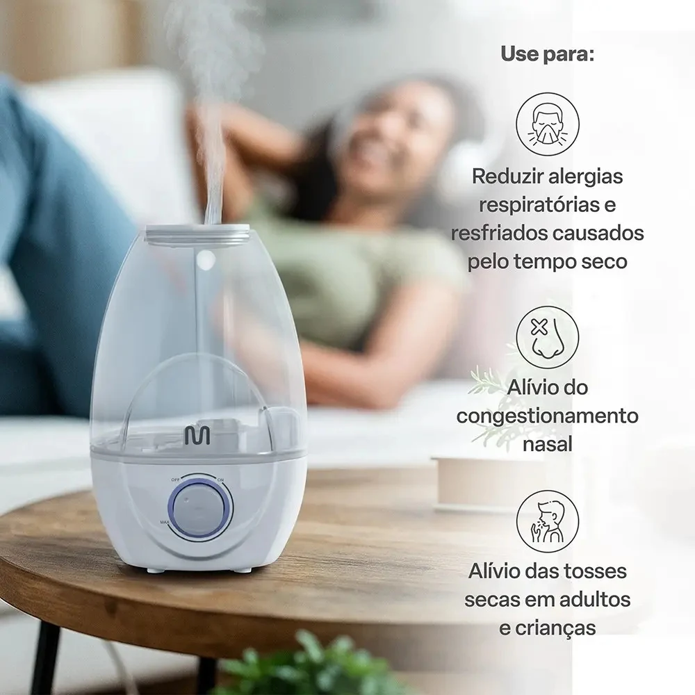 Umidificador De Ar Clear Tank 2,1 Litros Bivolt Multi Saúde Branca 110v/220v (bivolt)